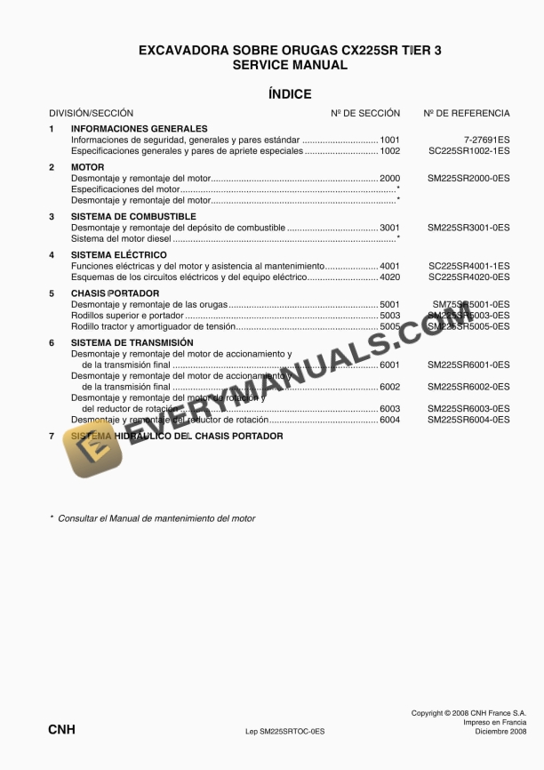 case cx225sr tier 3 crawler excavator service manual 7 27691 es 1