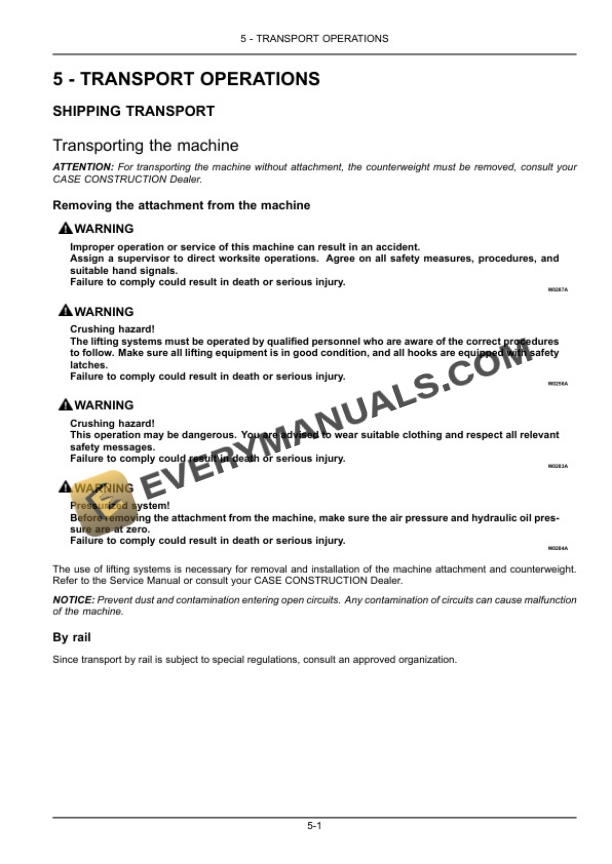 Case CX235C SR Crawler Excavator Operator Manual 47510024-4