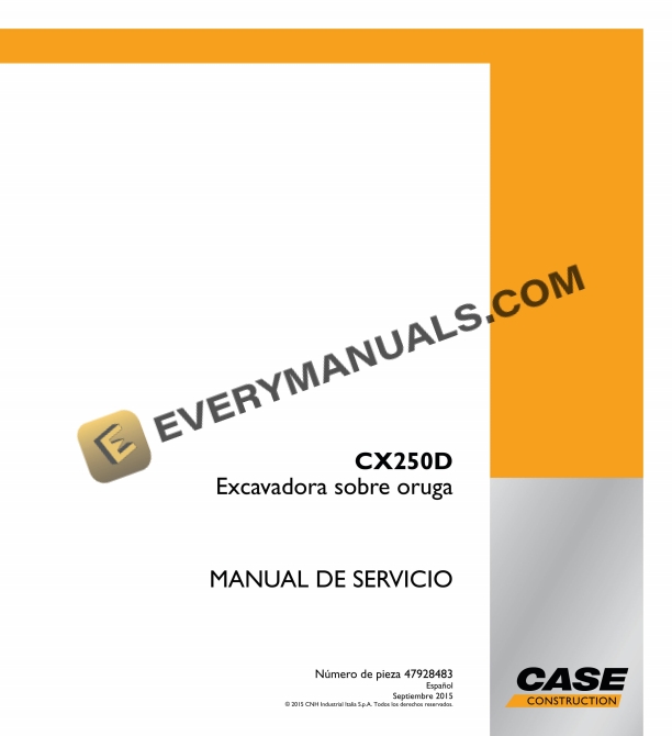 case cx250d crawler excavator service manual 47928483 es 1