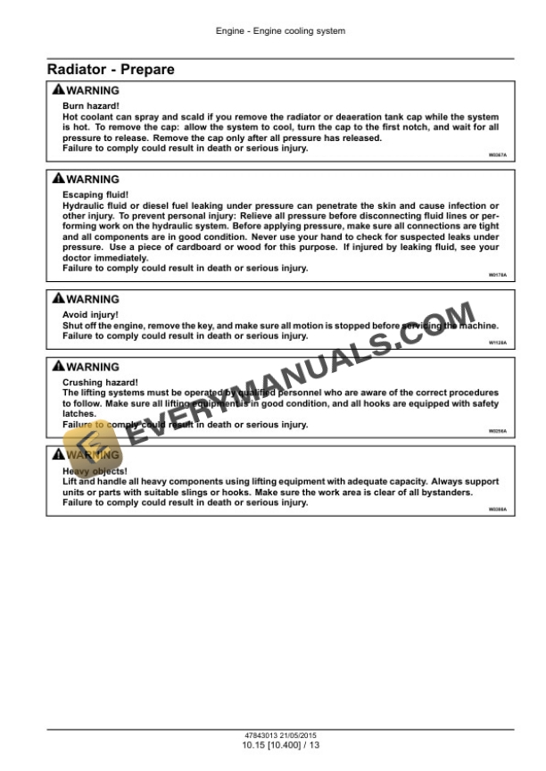 Case CX250D, CX250D Long Reach Crawler Excavator Service Manual 47843013 PDF 4 Case CX250D, CX250D Long Reach Crawler Excavator Service Manual 47843013 PDF - Image 2