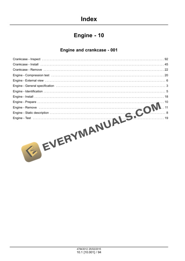 Case CX250D, CX250D Long Reach LC Version Tier 4B (Final) Crawler Excavator Service Manual 47869900-3