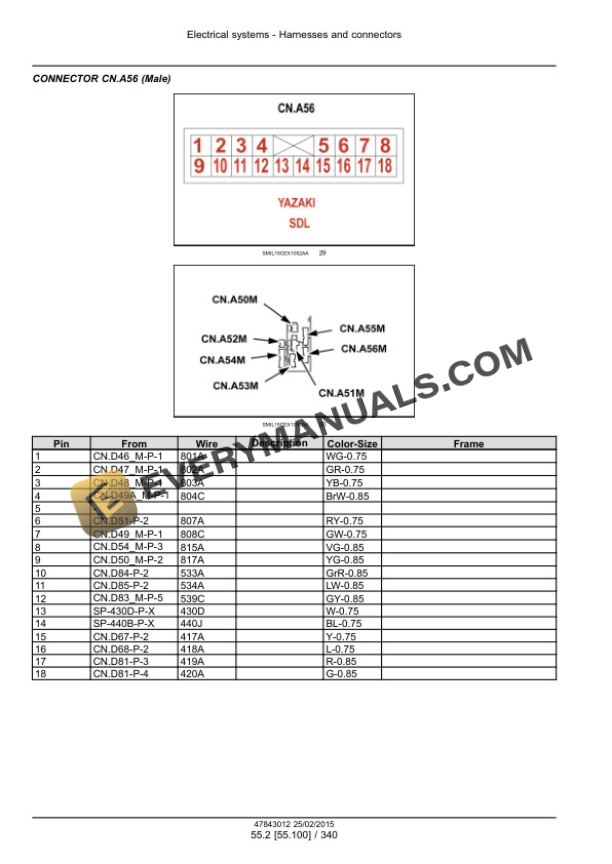 Case CX250D, CX250D Long Reach LC Version Tier 4B (Final) Crawler Excavator Service Manual 47869906-5