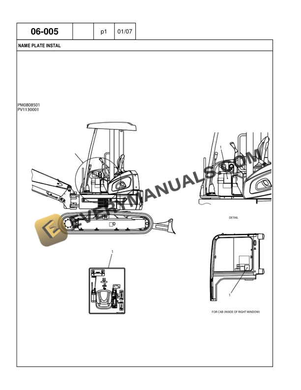 Case CX27B Compact Crawler Excavator Parts Catalog S3PV00023ZE01 NA-4