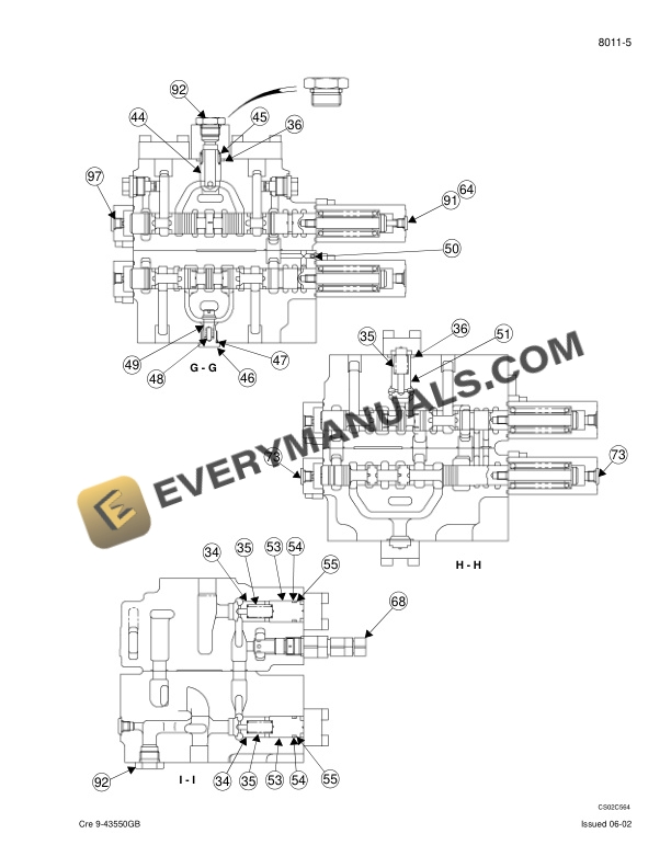 Case CX290 Crawler Excavator Service Manual 9-53581-4