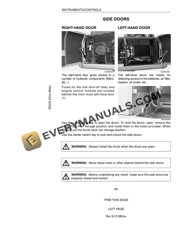 Case CX290 Excavator Operator Manual 6-31380-3
