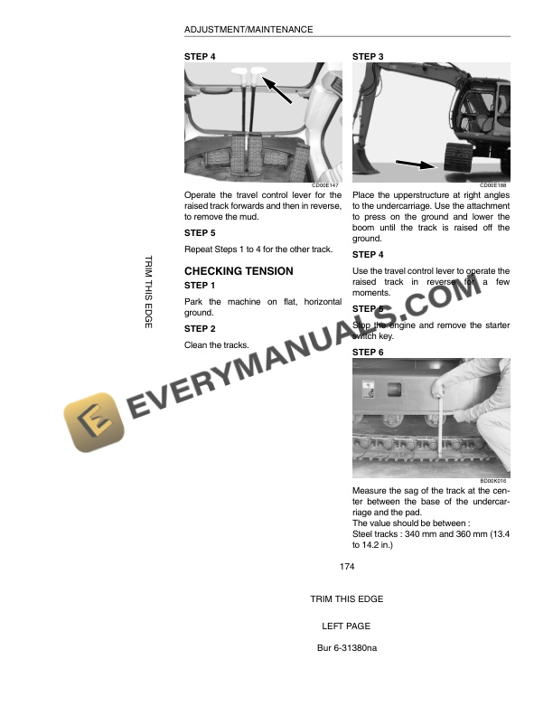 Case CX290 Excavator Operator Manual 6-31380-5