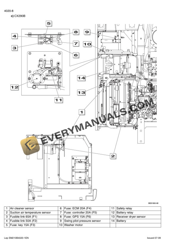 Case CX290B Crawler Excavator Service Manual 87616577B-2