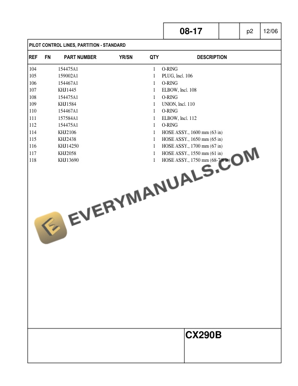 Case CX290B Tier 3 Crawler Excavator Parts Catalog 87519726 NA PDF 7 Case CX290B Tier 3 Crawler Excavator Parts Catalog 87519726 NA PDF - Image 5