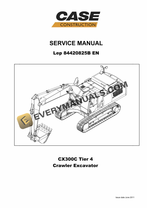 case cx300c tier 4 crawler excavator service manual 84420825b 1