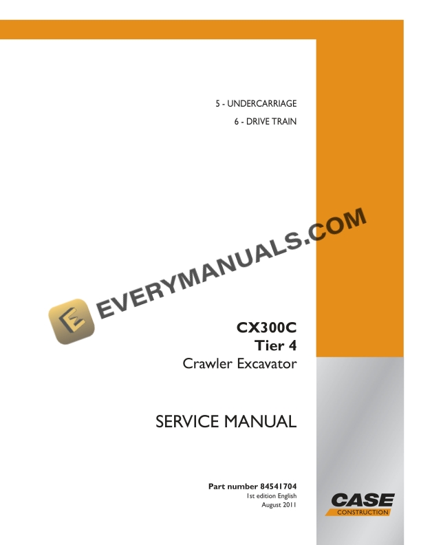 case cx300c tier 4 crawler excavator service manual 84541704 1