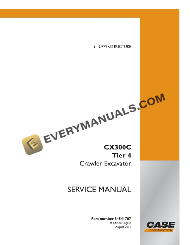 case cx300c tier 4 crawler excavator service manual 84541707 1