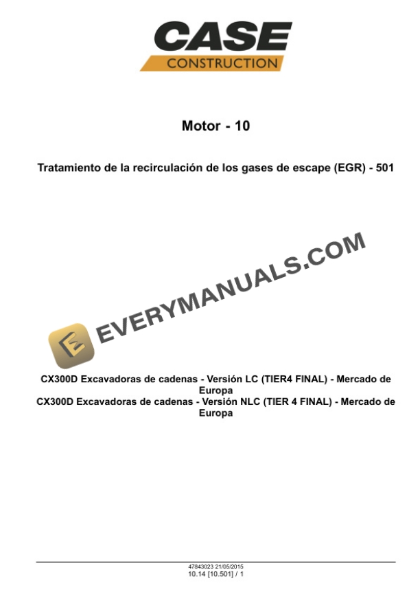 Case CX300D Crawler Excavator Service Manual 47843023 ES PDF 4 Case CX300D Crawler Excavator Service Manual 47843023 ES PDF - Image 2