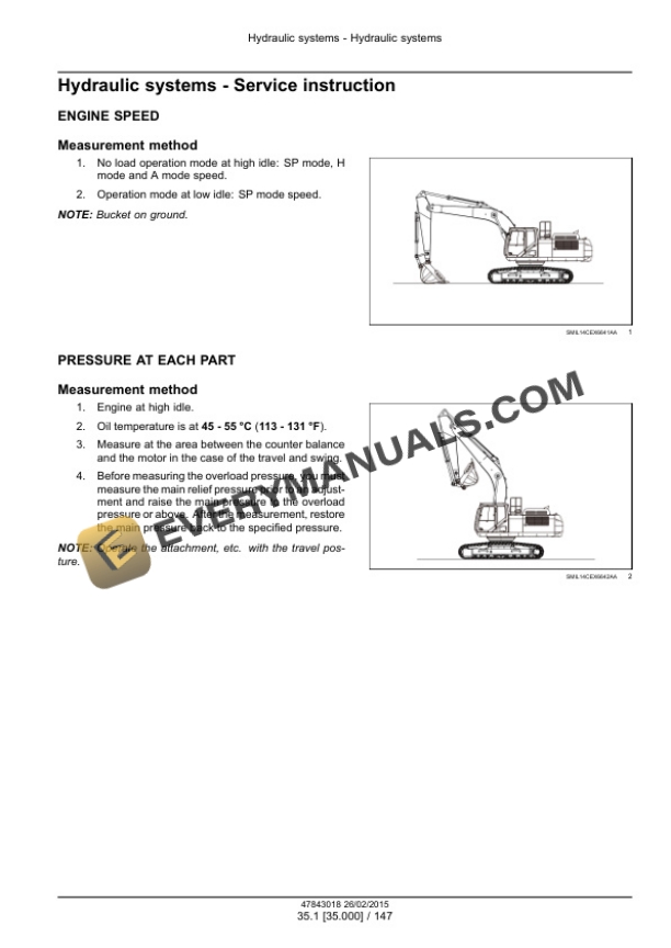 Case CX300D LC Version Tier 4B (Final) Crawler Excavator Service Manual 47869915-3