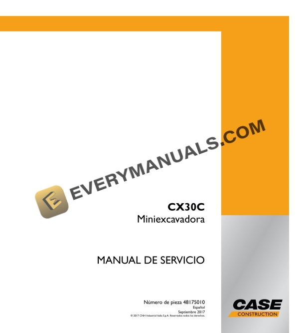 Case CX30C Mini Excavator Service Manual 48175010 ES PDF 1 case cx30c mini excavator service manual 48175010 es 1