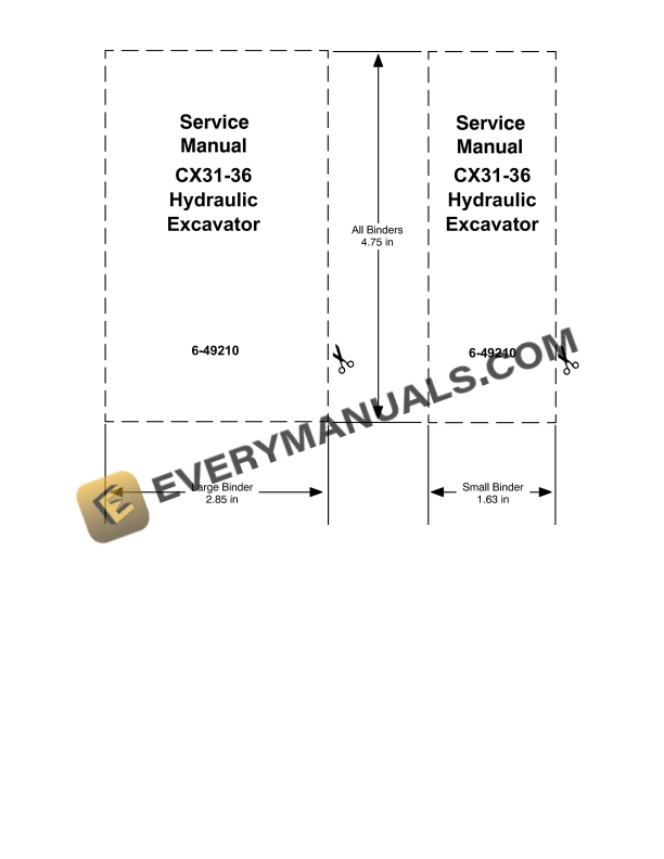 case cx31 cx36 hydraulic excavator shop manual 6 49210 1