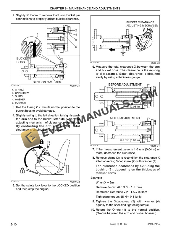 Case CX31B, CX36B Excavator Operator Manual 87458478-5