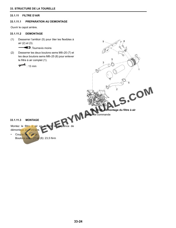 Case CX31B, CX36B Hydraulic Excavator Repair Manual 9-91731 FR-3