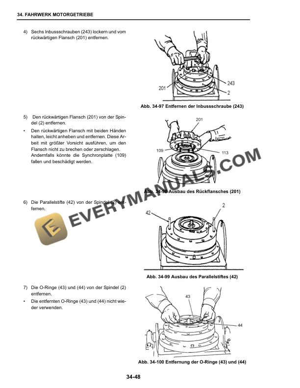 Case CX31B, CX36B Hydraulic Excavator Repair Manual 9-91751 DE-4