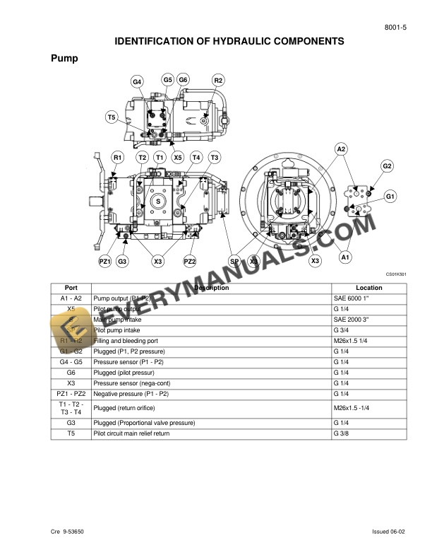 Case CX330 Crawler Excavator Service Manual 9-53592-3