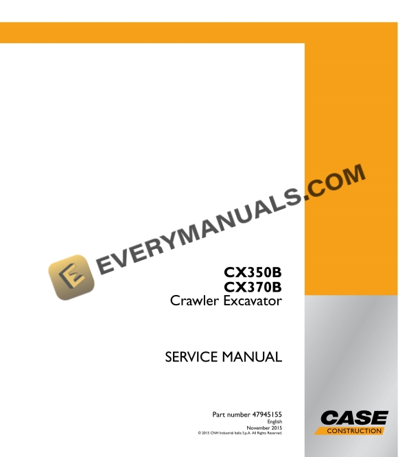 case cx350b cx370b crawler excavator service manual 47945155 1