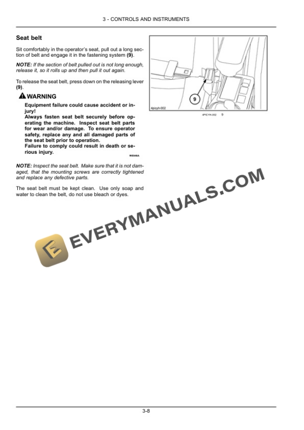 Case CX350C Crawler Excavator Operator Manual 47791883-2