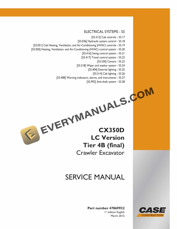 case cx350d lc version tier 4b final crawler excavator service manual 47869932 1