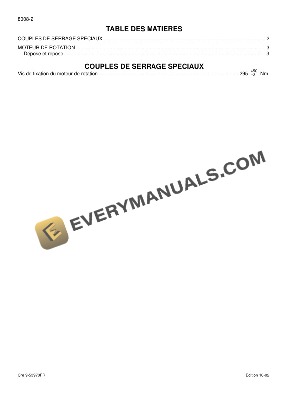 Case CX460 Crawler Excavator Service Manual 9-54350 FR PDF 6 Case CX460 Crawler Excavator Service Manual 9-54350 FR PDF - Image 4