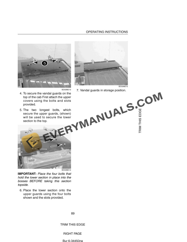 Case CX460 Excavator Operator Manual 6-34450NA-3