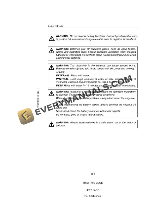 Case CX460 Excavator Operator Manual 6-34450NA-5