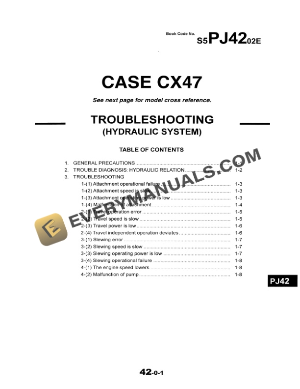 Case CX47 Hydraulic Excavator Shop Manual 6-49220 PDF 7 Case CX47 Hydraulic Excavator Shop Manual 6-49220 PDF - Image 5