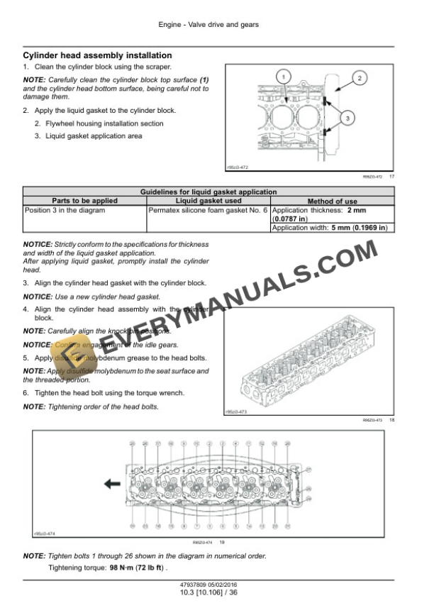 Case CX490D, CX500D Tier 4B (Final) Crawler Excavator Service Manual 47985272-4