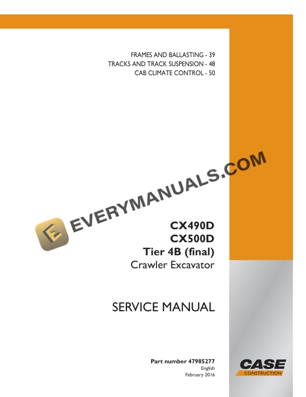 case cx490d cx500d tier 4b final crawler excavator service manual 47985277 1