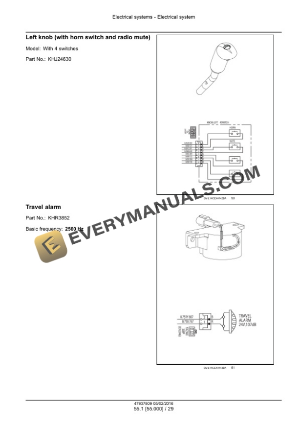 Case CX490D, CX500D Tier 4B (Final) Crawler Excavator Service Manual 47985278-2