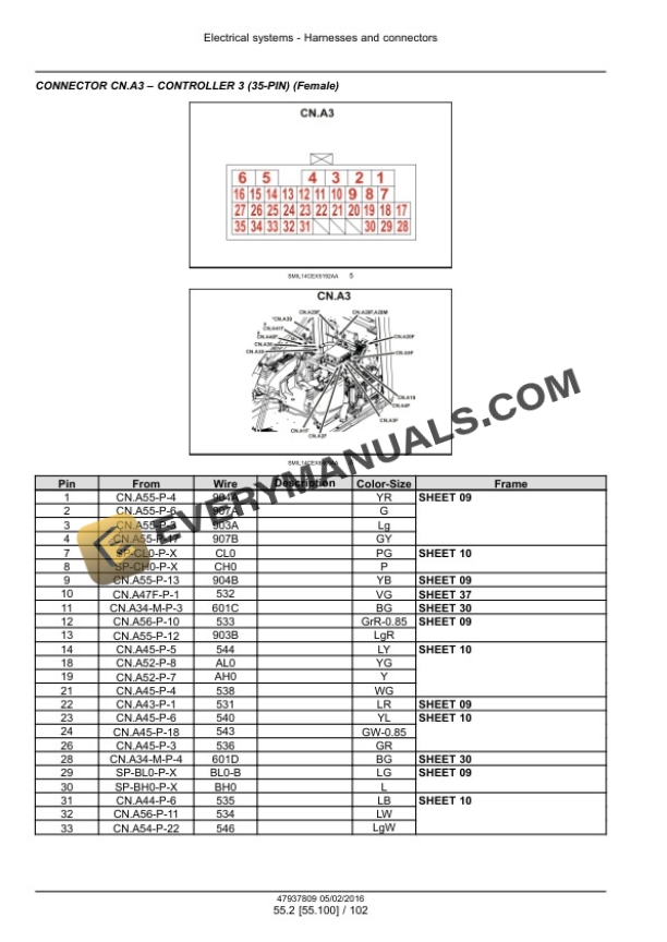 Case CX490D, CX500D Tier 4B (Final) Crawler Excavator Service Manual 47985279-3