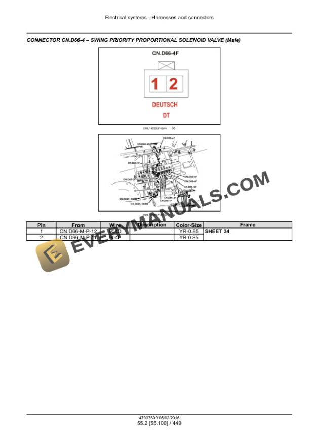 Case CX490D, CX500D Tier 4B (Final) Crawler Excavator Service Manual 47985280-5