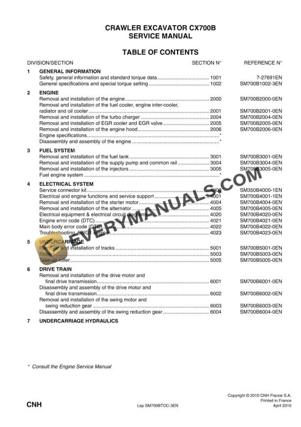 case cx700b crawler excavator service manual 7 27691en 1