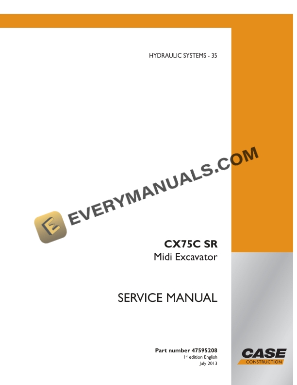 case cx75c sr midi excavator service manual 47595208 1