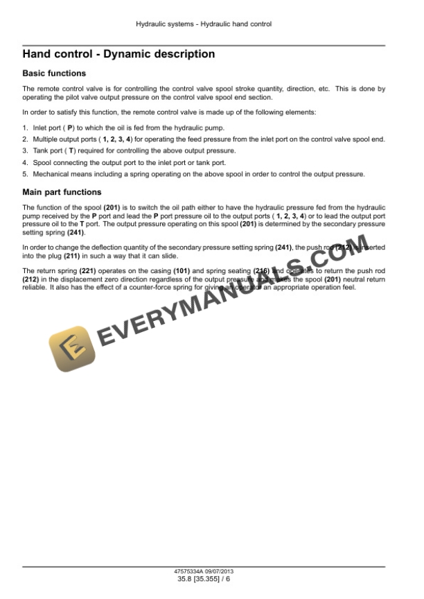 Case CX75C SR Midi Excavator Service Manual 47595208 PDF 5 Case CX75C SR Midi Excavator Service Manual 47595208 PDF - Image 3