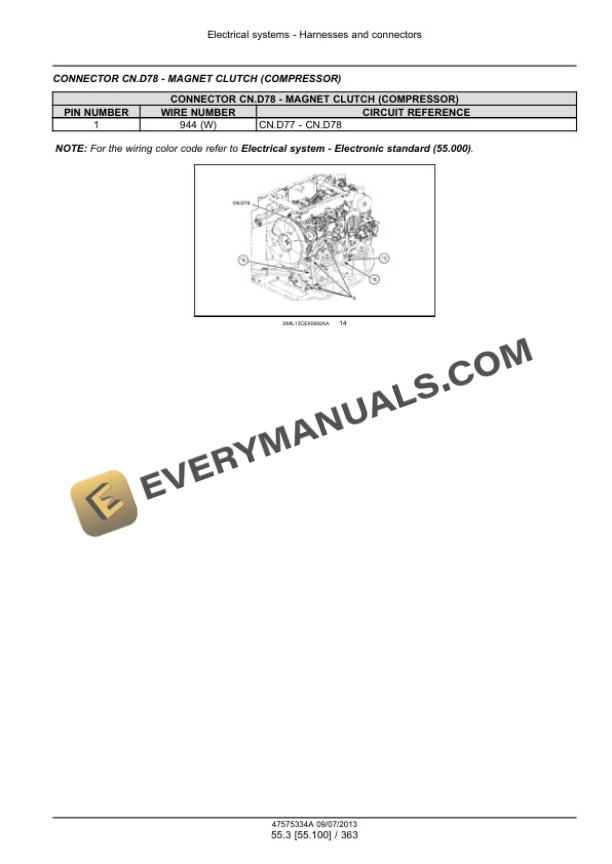 Case CX75C SR Midi Excavator Service Manual 47595210-5