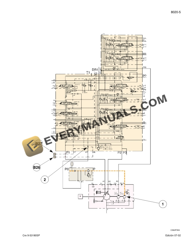 Case CX75SR Crawler Excavator Schematic Set 9-53230SP-5