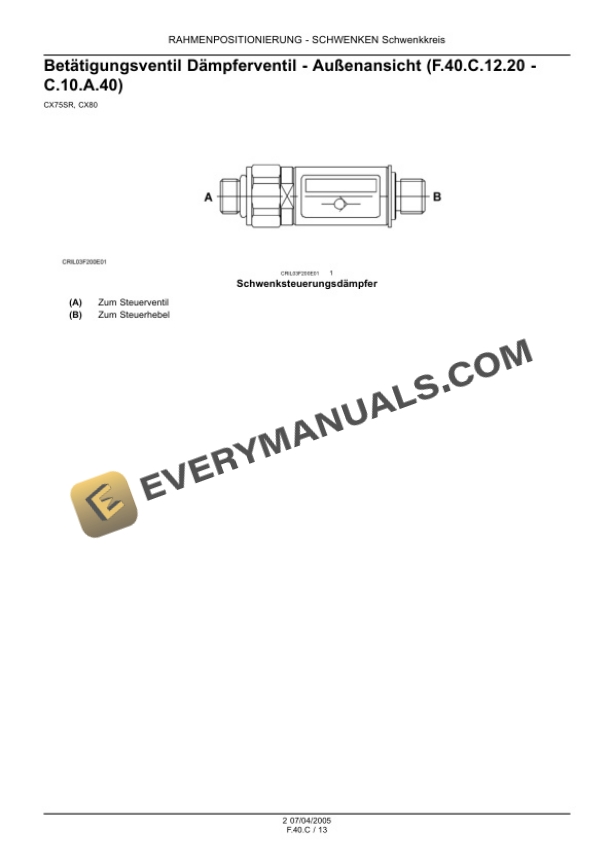 Case CX75SR-CX80 Crawler Excavator Service Manual 9-88312DE-4