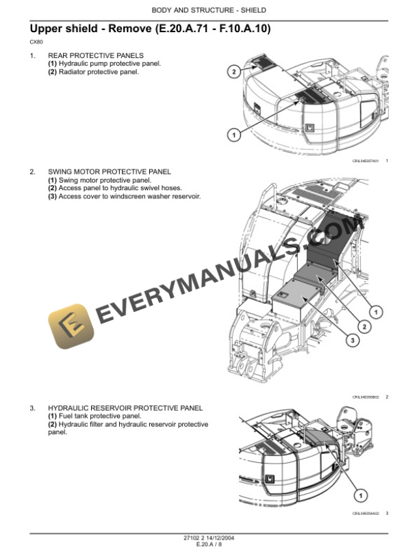 Case CX75SR-CX80 Crawler Excavator Service Manual 9-88312GB-3