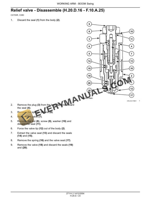 Case CX75SR-CX80 Crawler Excavator Service Manual 9-88312GB-5