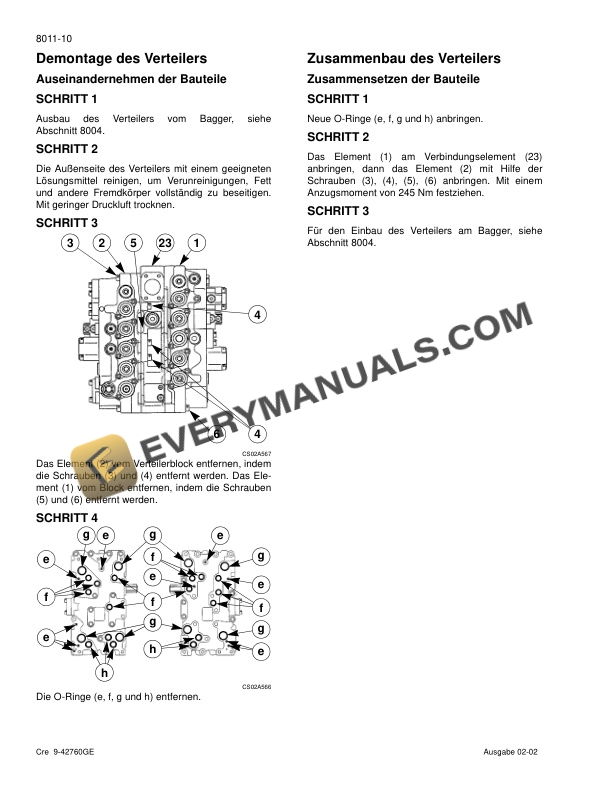 Case CX800 Crawler Excavator Service Manual 9-42690GE-4
