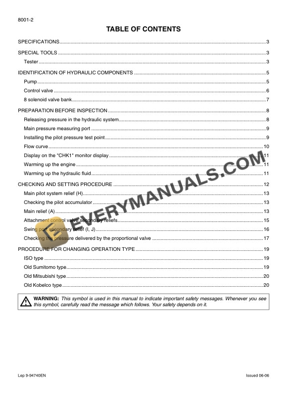 Case CX800 Tier 3 Crawler Excavator Service Manual 9-42691-3