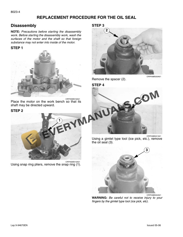 Case CX800 Tier 3 Crawler Excavator Service Manual 9-42691-5