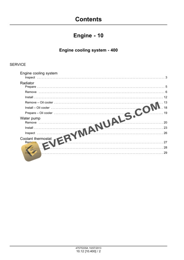 Case CX80C Midi Crawler Excavator Service Manual 47575335A-2