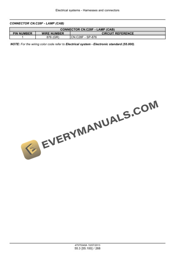 Case CX80C Midi Crawler Excavator Service Manual 47595220-4