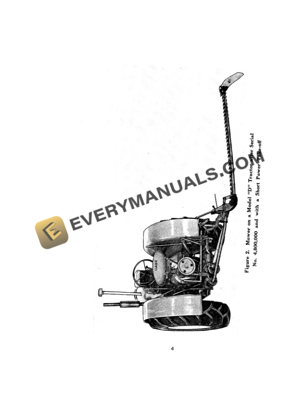 Case D Tractor Mounted Power Mower Operator Manual D1615-2
