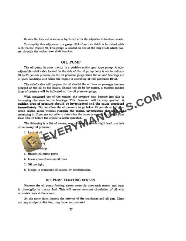 Case D Tractor Operator Manual 9-271-4